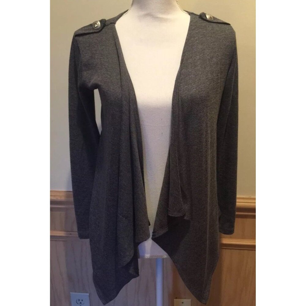 Luna Tiks Open Front Draping Cardigan Size Small ~ Gray